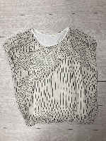 Cut and sewn striped white sleeveless size L