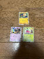 New Pokémon cards, set of 3, Japanese.