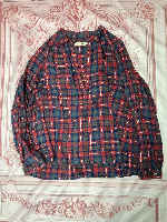 Global Work Check Shirt Size M Red Navy Blue