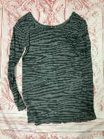 Cut and sewn, zebra print, black-gray size L