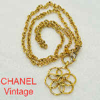 RARE CHANEL Chanel necklace Coco Mark vintage engraved gold chain