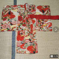 Shichigosan Kimono, Flower Pattern Red, for Girls 3-5 years old